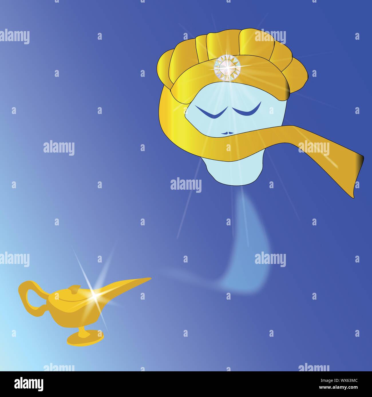 Le génie de la lampe Illustration de Vecteur