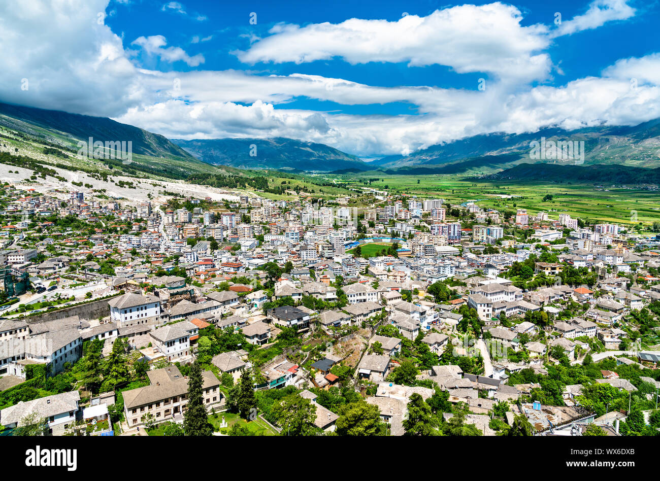 Vue aérienne de la ville de Durres en Albanie Banque D'Images