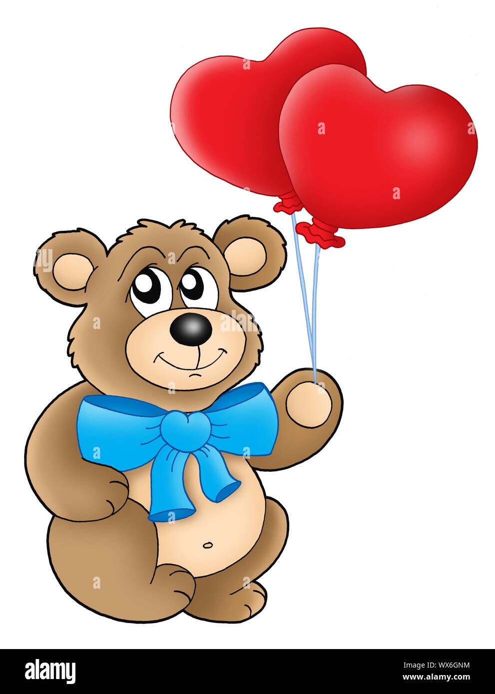 Ours en peluche avec coeur ballons - illustration couleur Photo Stock -  Alamy