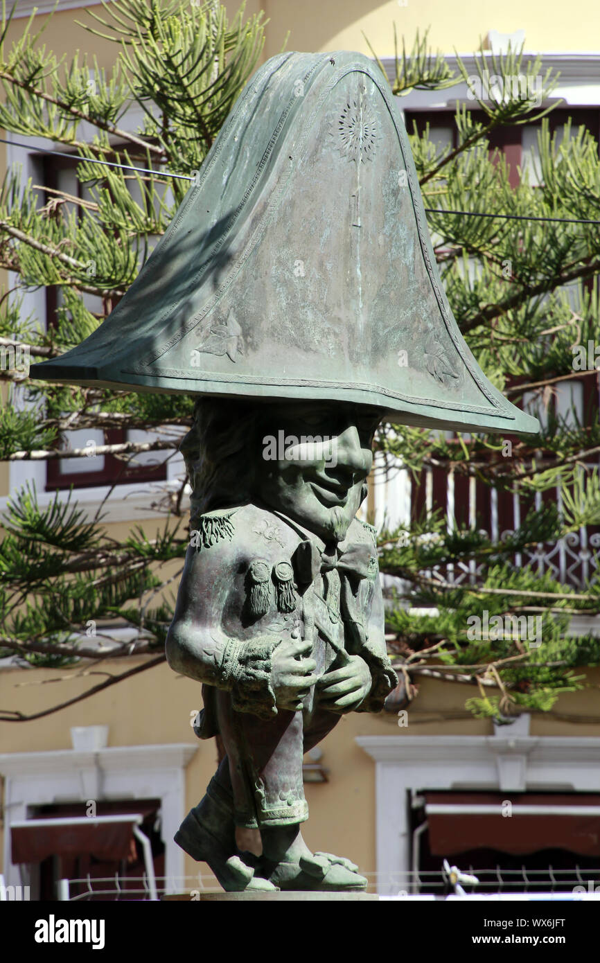 Caricature de Napoléon dans la Plaza de la Alameda Banque D'Images