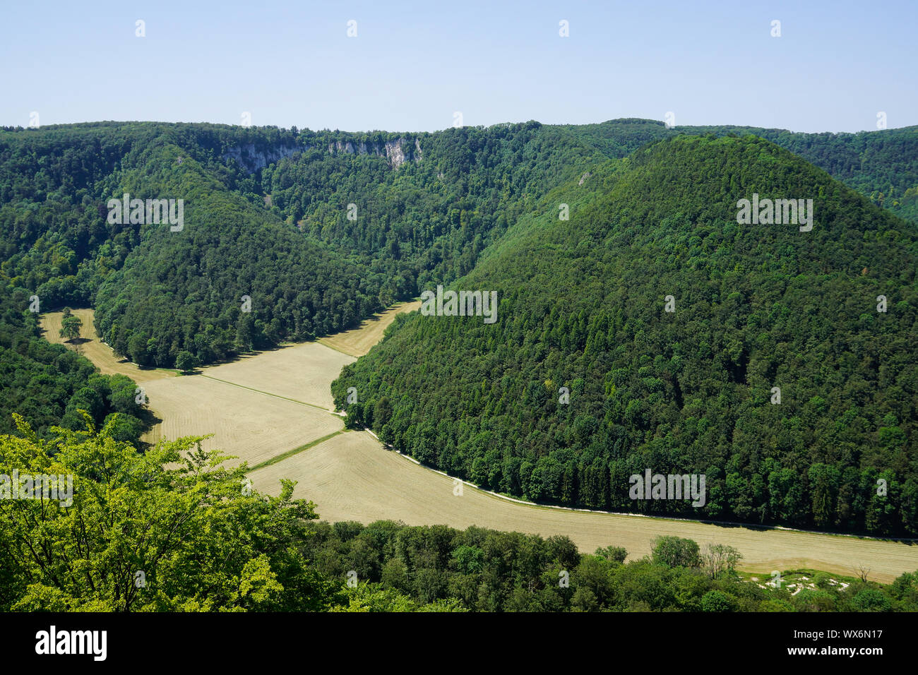 Areal vue sur la vallée de Bad Urach Banque D'Images