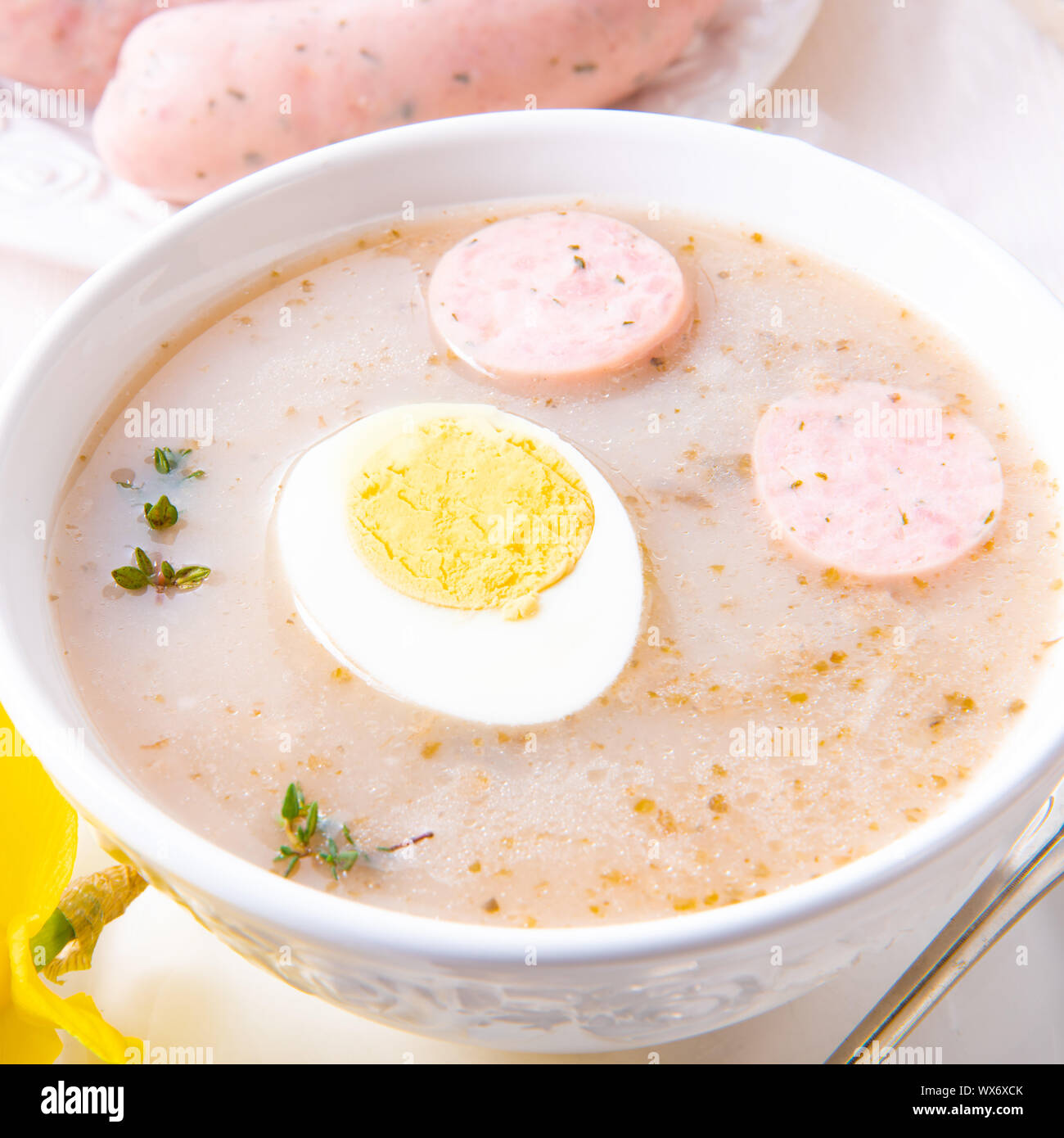 Zurek soupe de pâques délicieux après style polonais Banque D'Images