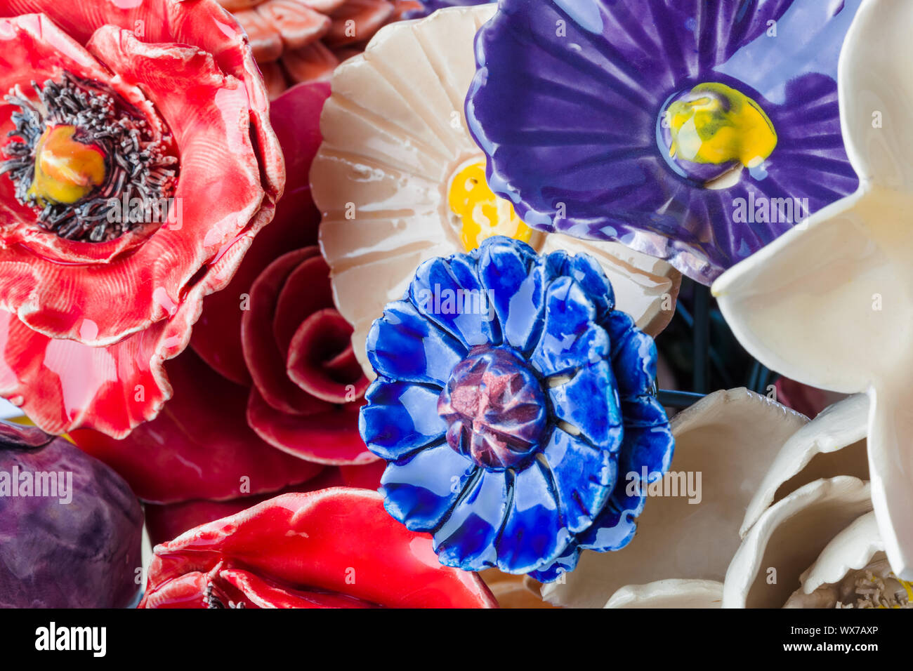 Fleurs décoratives en céramique - bouquet floral background Banque D'Images