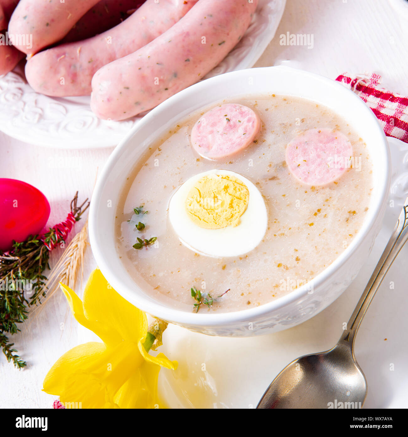 Zurek soupe de pâques délicieux après style polonais Banque D'Images