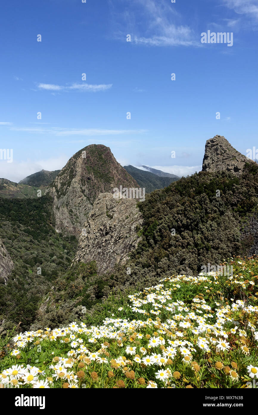 Los Roques monument naturel sur l'île des Canaries La Gomera Banque D'Images