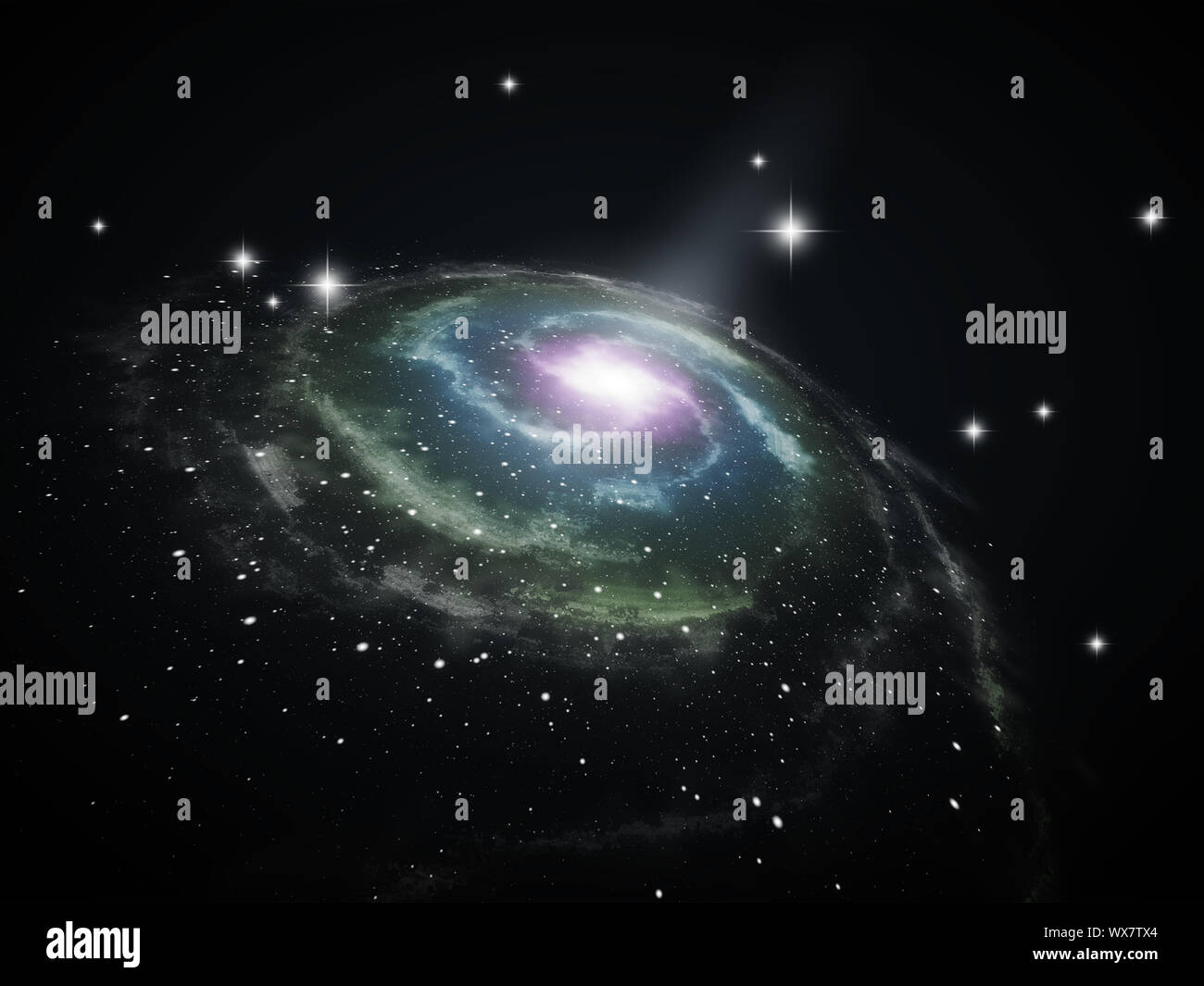 Galaxie spirale typique Banque D'Images