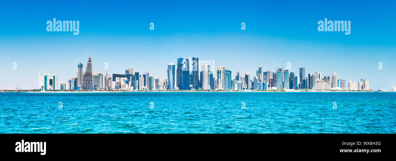 Panorama de la ville de Doha, Qatar downtown Banque D'Images
