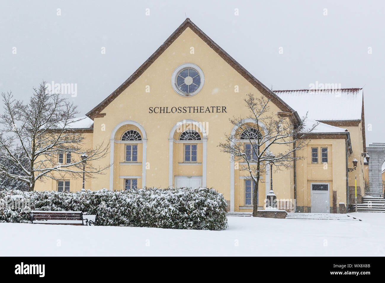 Ballenstedt Harz Château et théâtre en hiver Banque D'Images