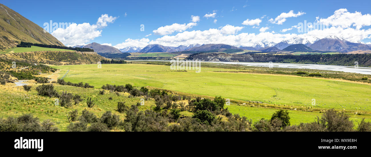 Paysage de montagne alpes du sud en Nouvelle Zélande Banque D'Images