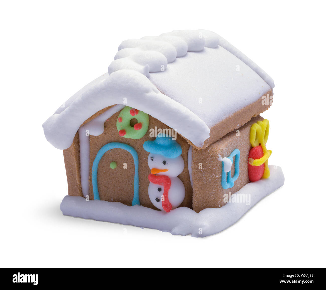 Petit pain d'épices maison isolé sur fond blanc. Banque D'Images