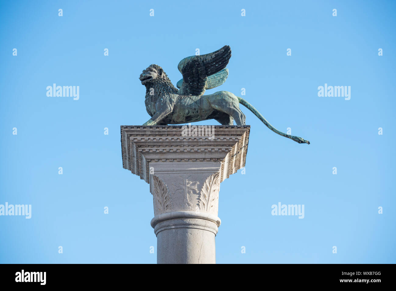 Statue de Lion sur la place San Marko Banque D'Images