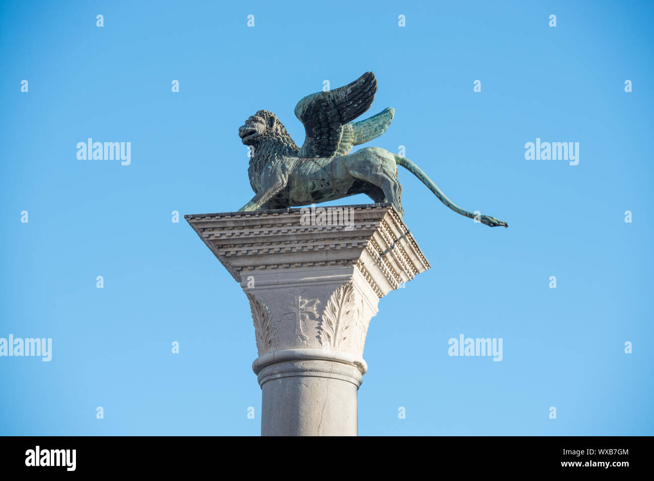 Statue de Lion sur la place San Marko Banque D'Images