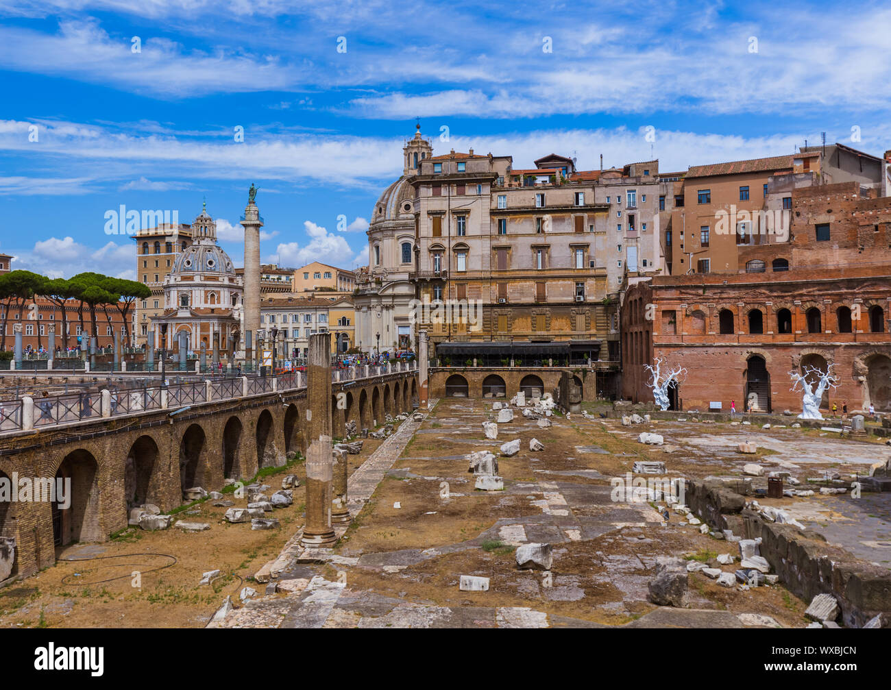 Ruines du forum romain à Rome Italie Banque D'Images