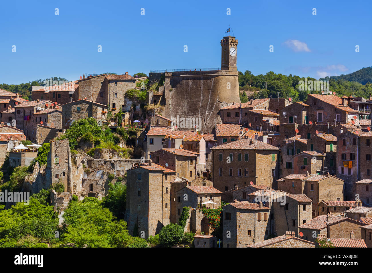 Sorano ville médiévale en Toscane Italie Banque D'Images