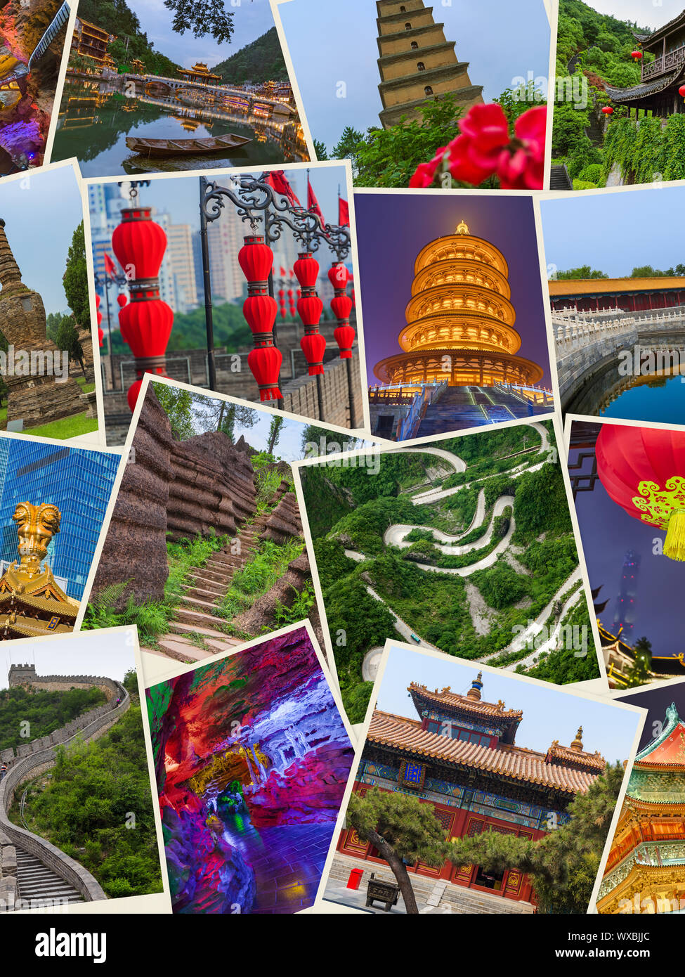 Collage d'images de la Chine (mes photos) - Voyage d'arrière-plan Banque D'Images