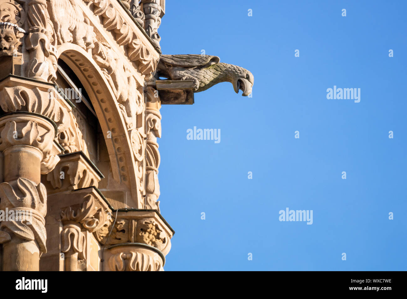 Statue à la tour de l'Église en Allemagne Heilbronn Kilian Banque D'Images