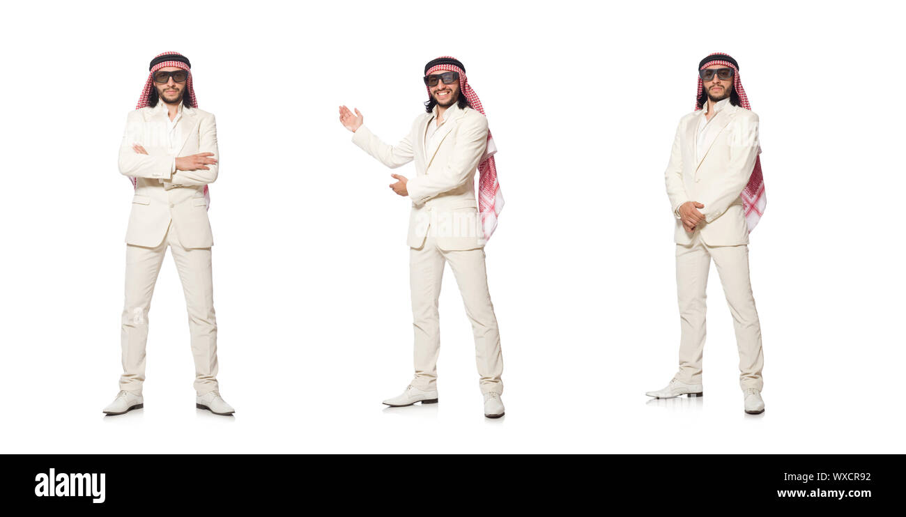 Homme d'affaires arabe isolated on white Banque D'Images