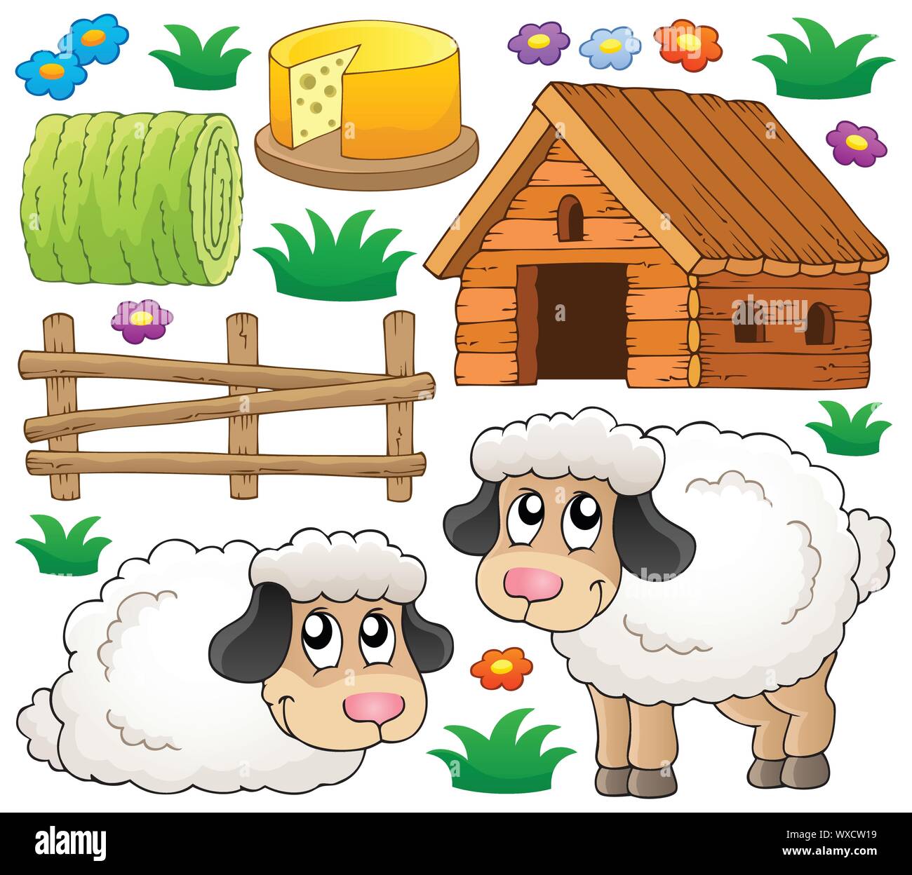 Collection thème mouton 1 Illustration de Vecteur