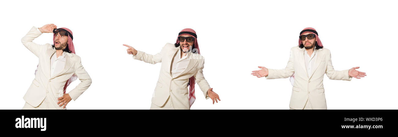 Homme d'affaires arabe isolated on white Banque D'Images