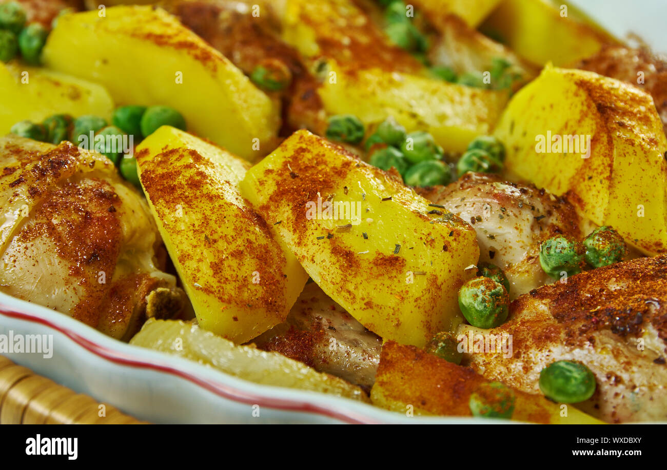 Poulet Vesuvio italo-américain Banque D'Images