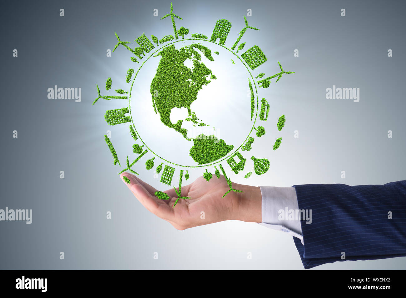 Concept d'énergie propre et de la protection de l'environnement Banque D'Images