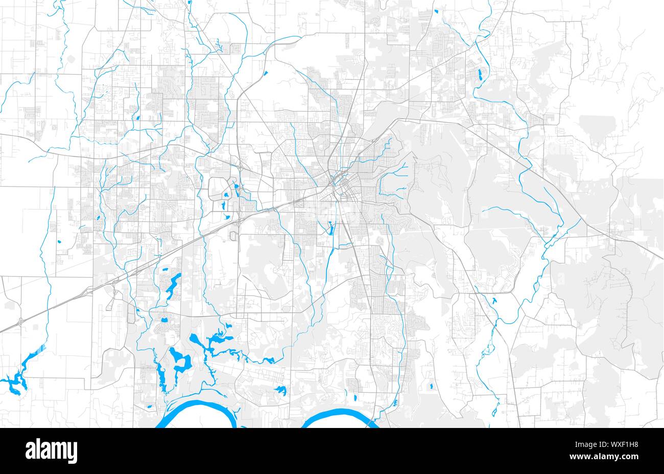 Détaillée riche carte de la zone de vecteur de Huntsville, Alabama, USA. Modèle de carte pour la décoration. Illustration de Vecteur