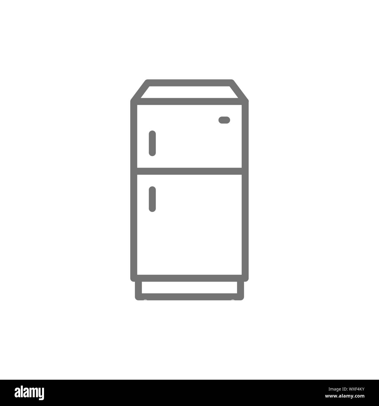 Réfrigérateur Congélateur, réfrigérateur icône ligne. Isolé sur fond blanc Illustration de Vecteur
