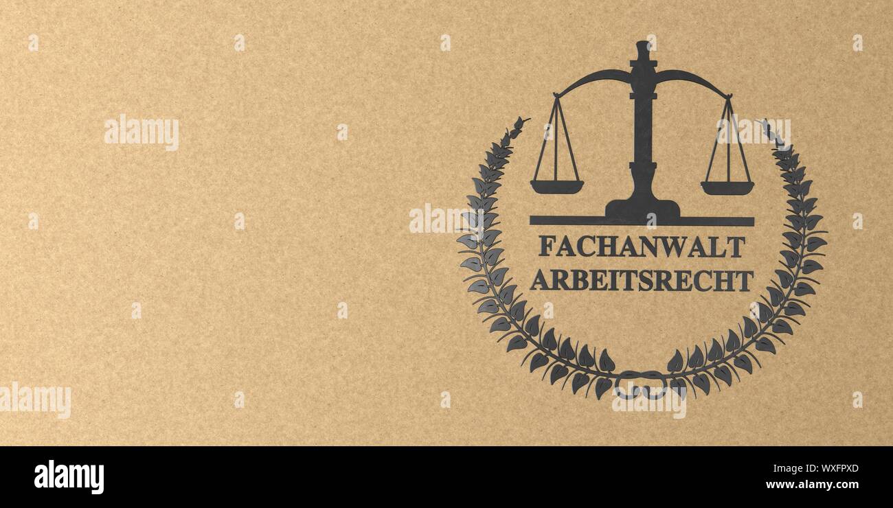 Papier Kraft Emblème Lettre Fachanwalt Arbeitsrecht Banque D'Images