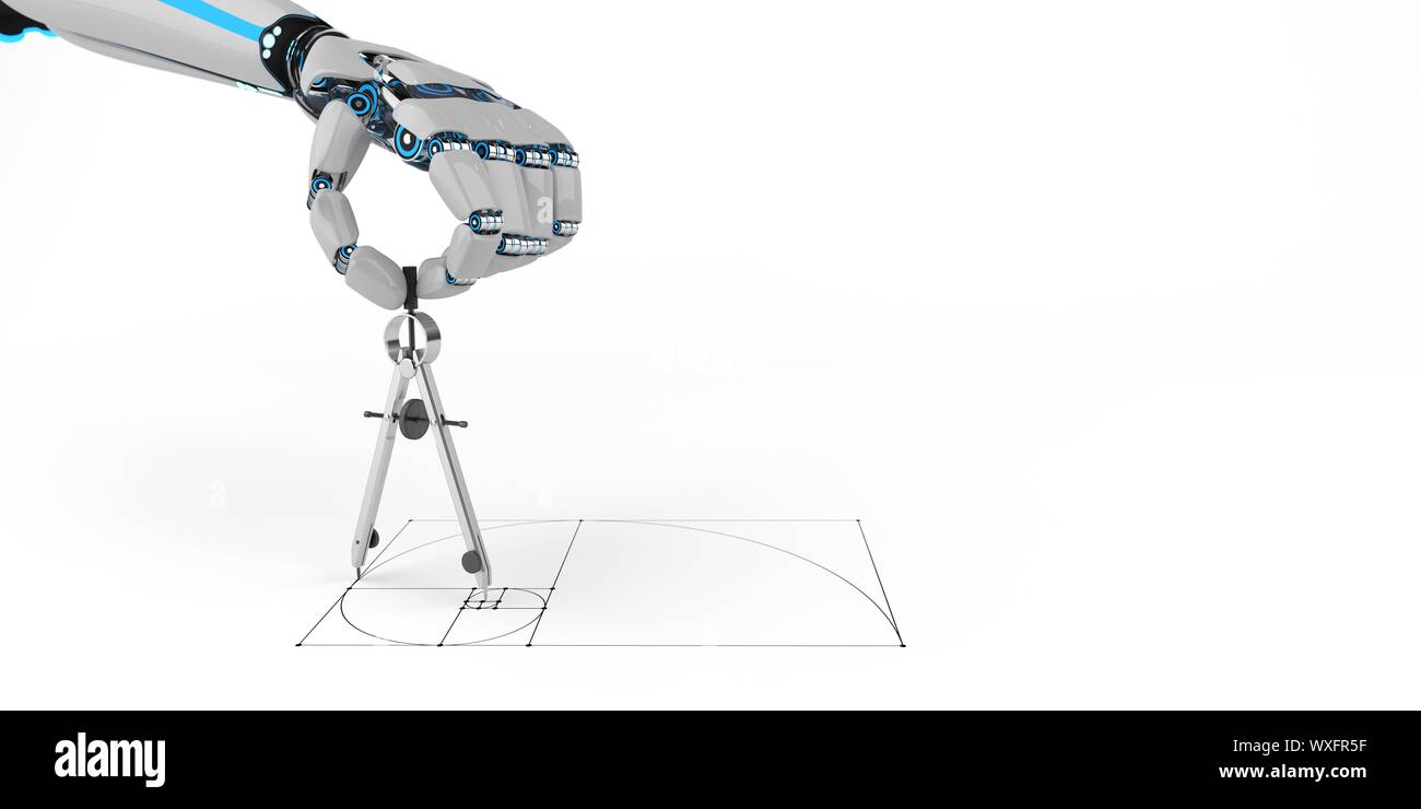 Robot humanoïde Boussole d'Or Banque D'Images