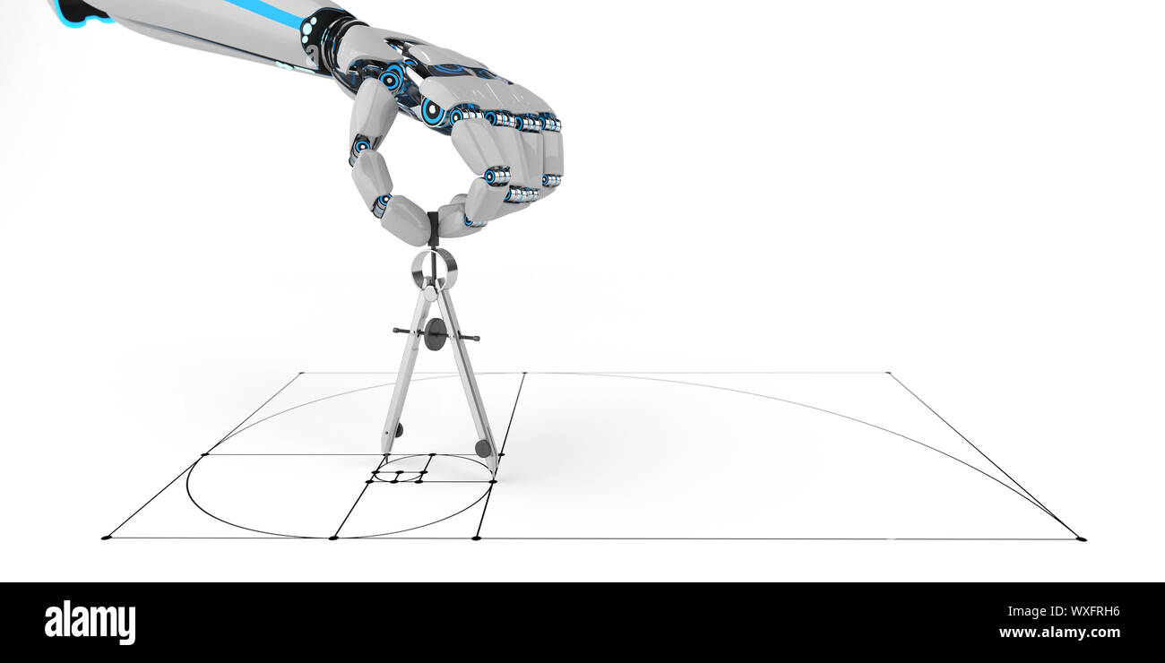 Robot humanoïde Boussole d'Or Banque D'Images