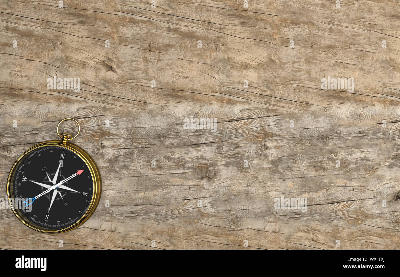 Golden Compass fond de bois Banque D'Images