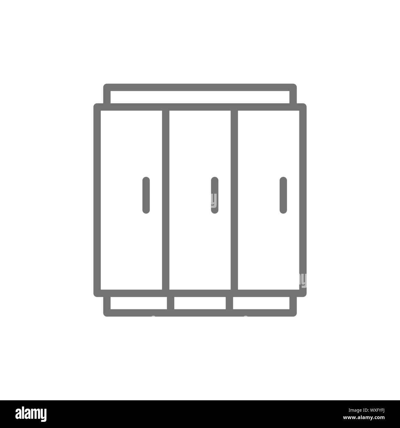 3 portes réfrigérateur, d''un réfrigérateur pour l'icône de la ligne de boissons. Illustration de Vecteur