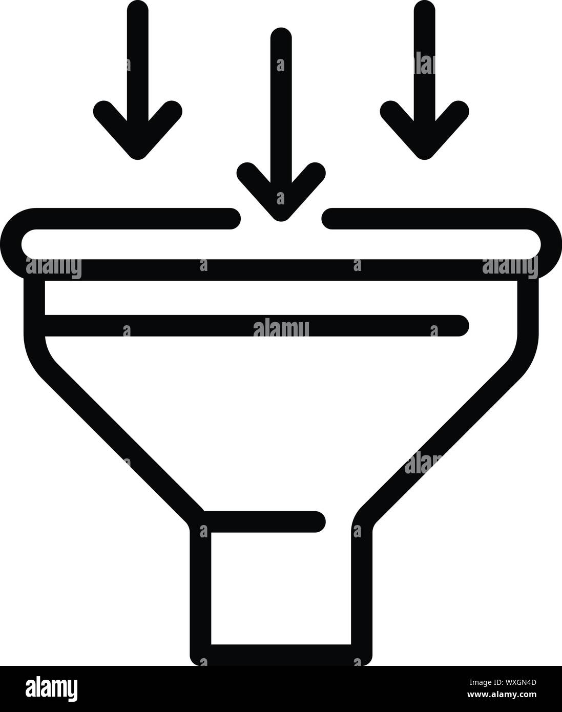 Icône de l'entonnoir des ventes. Contours sales funnel icône vecteur pour la conception web isolé sur fond blanc Illustration de Vecteur