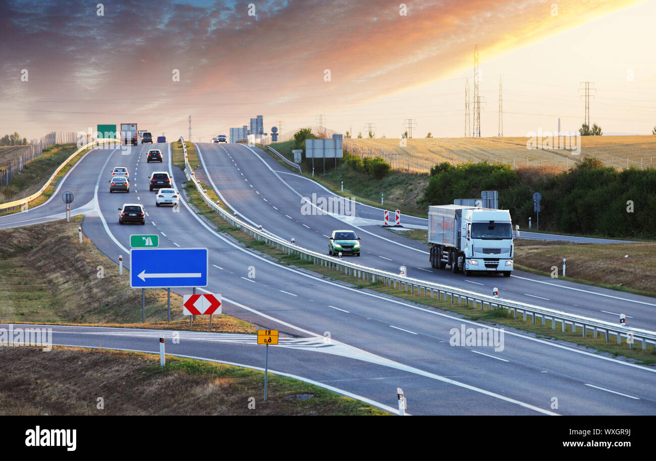 L'autoroute à l'heure de pointe Banque D'Images