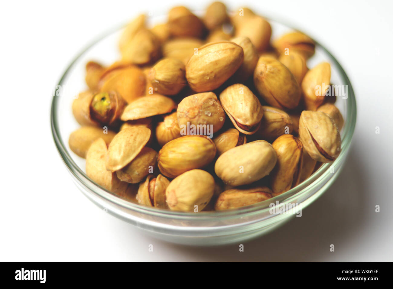 La pistache la pistache, en blanc Banque D'Images