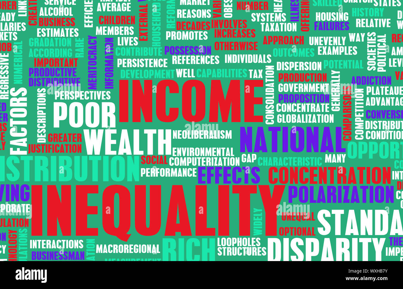 Les inégalités de revenu et la répartition de la richesse comme de l'Art Banque D'Images