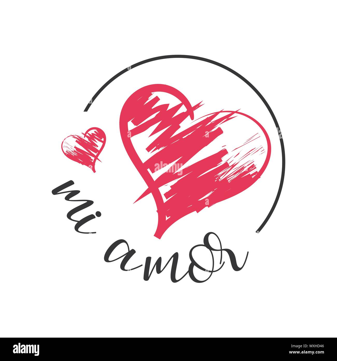 Mi Amor Vector Lettrage Main Mon Amour En Espagnol Vector Calligraphie Numerique Inscription Romantique Sur Fond En Forme De Coeur Image Vectorielle Stock Alamy