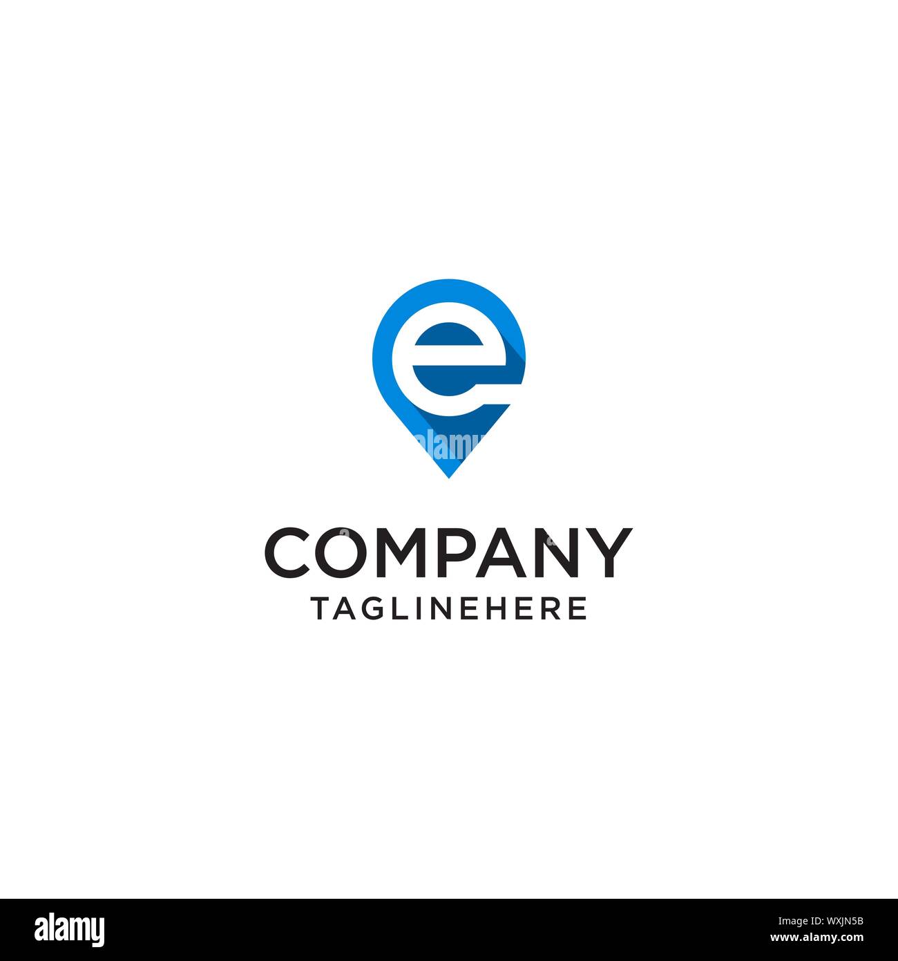 Lettre E avec pointeur de carte logo design modèle concept Illustration de Vecteur