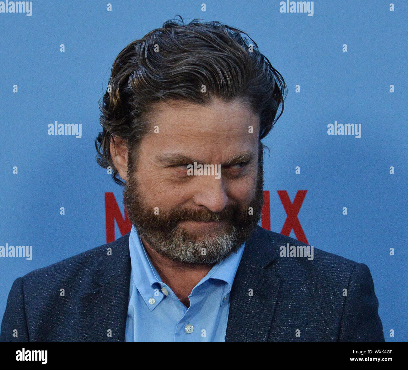 Hollywood, Californie, USA. 16 Sep, 2019. Zach Galifianakis assiste à la première de the motion picture comédie 'Entre deux fougères : Le film' à l'ArcLight Cinerama Dome dans la section Hollywood de Los Angeles le lundi, Septembre 16, 2019. Scénario : Zach Galifianakis rêvait de devenir une star. Mais quand Will Ferrell a découvert son accès public TV show "entre deux fougères' et chargé de Funny or Die, Zach est devenu une risée. Maintenant Zach et son équipage prennent la route pour terminer une série d'interviews de célébrités et de rétablir sa réputation. Photo par Jim Ruymen/ Banque D'Images