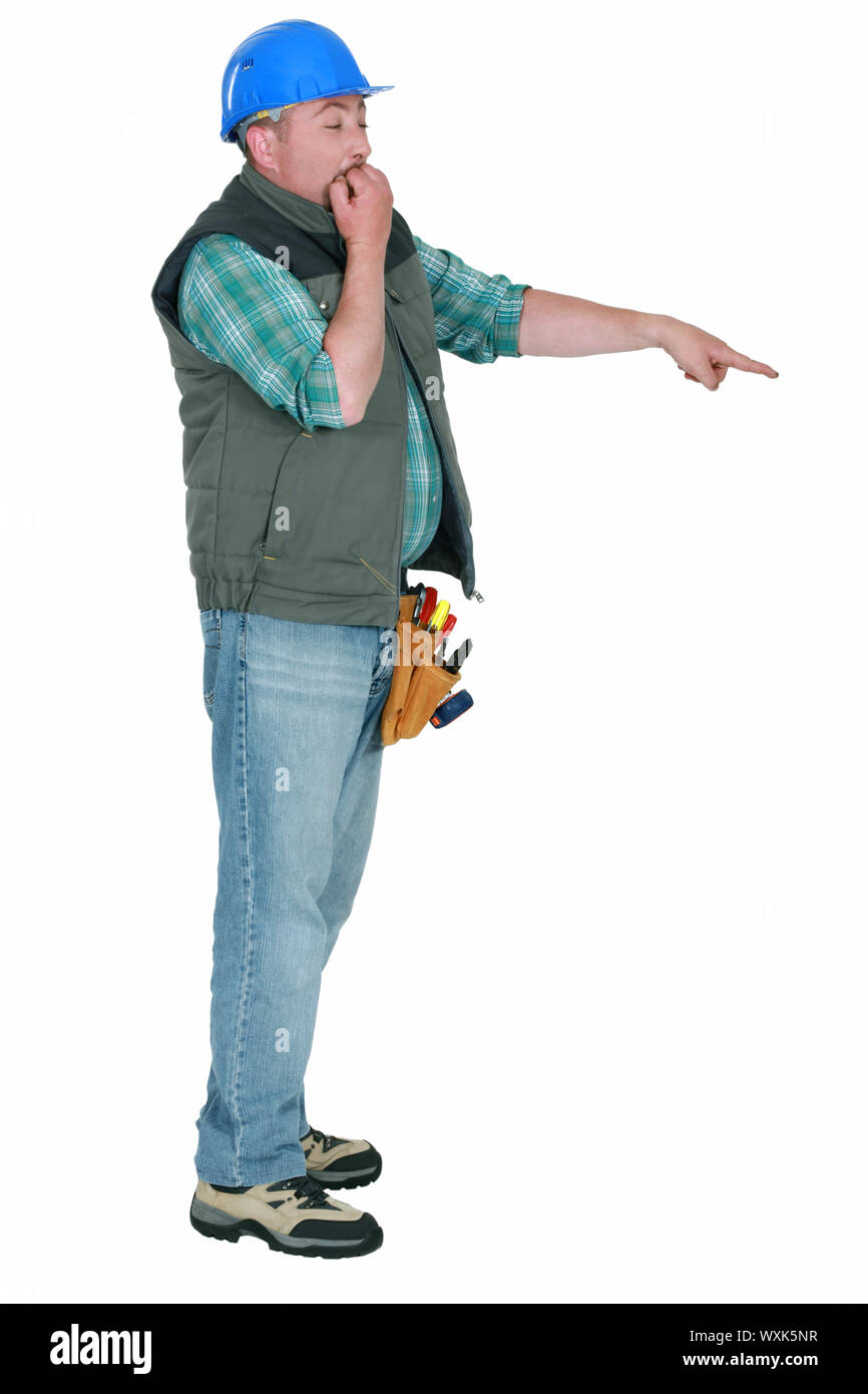 Peur builder de mordre les ongles et de pointage Banque D'Images