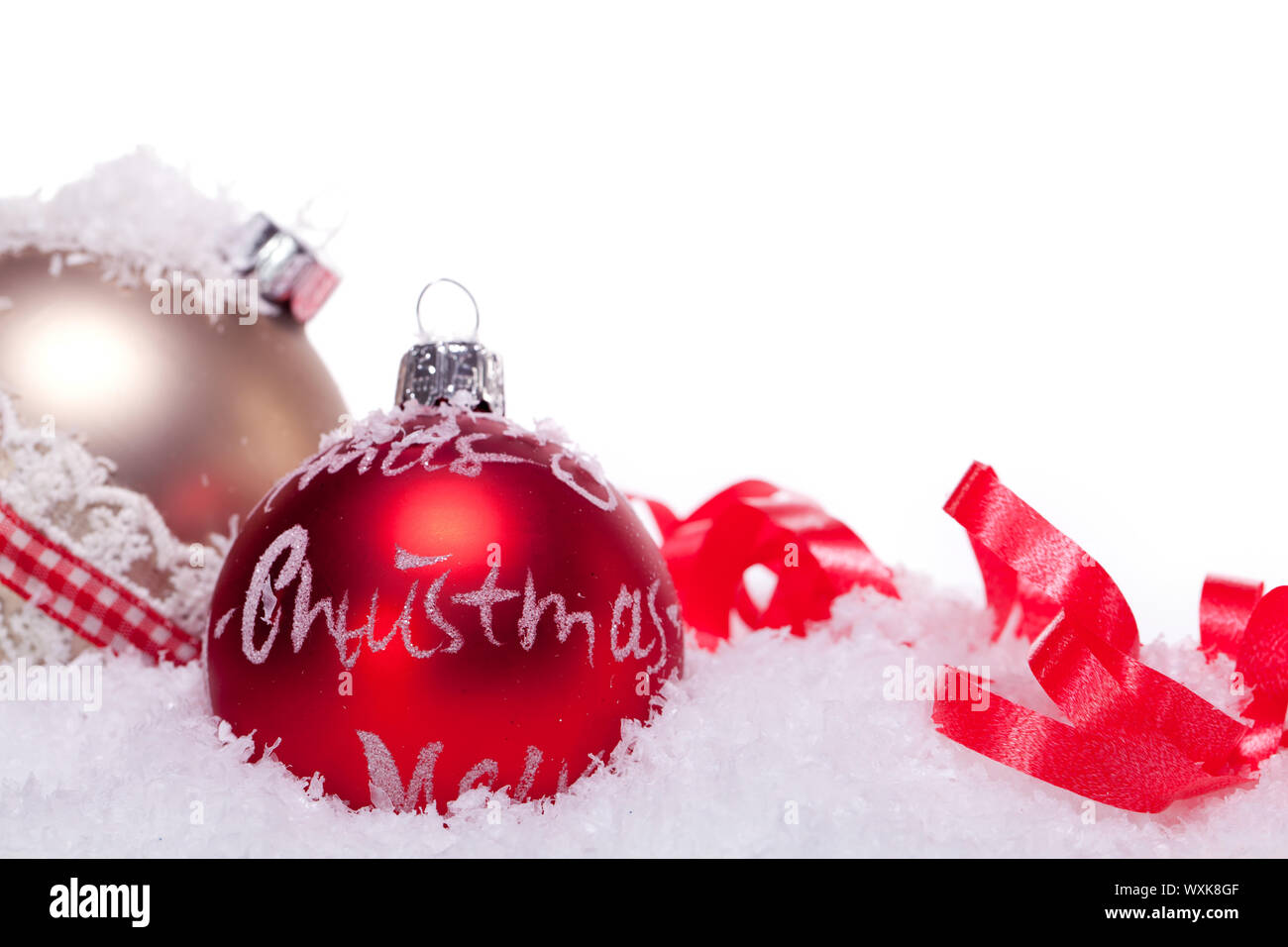 Noël Décoration fête de Noël rouge isolé Banque D'Images