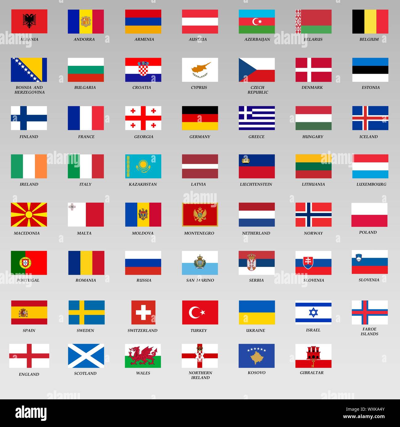 Ensemble de tous les drapeaux de l'Europe. Vector Illustration Illustration de Vecteur