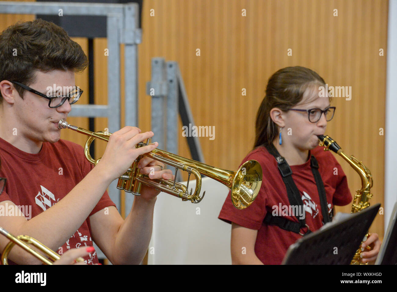 Lugano, Suisse - 13 mai 2019 : concert donné par des jeunes à Montagnola sur Suisse Banque D'Images