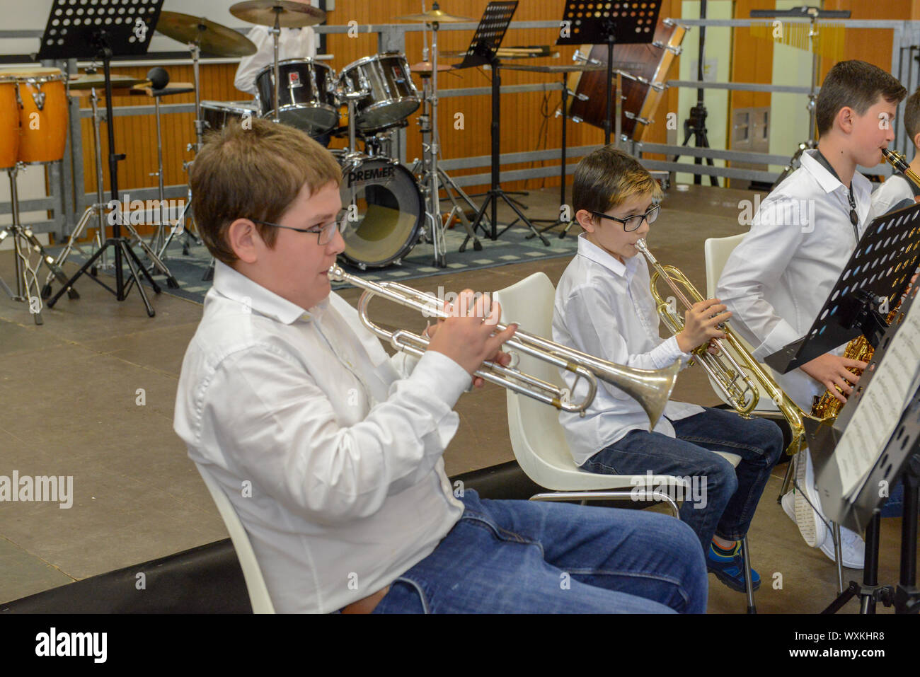 Lugano, Suisse - 13 mai 2019 : concert donné par des jeunes à Montagnola sur Suisse Banque D'Images