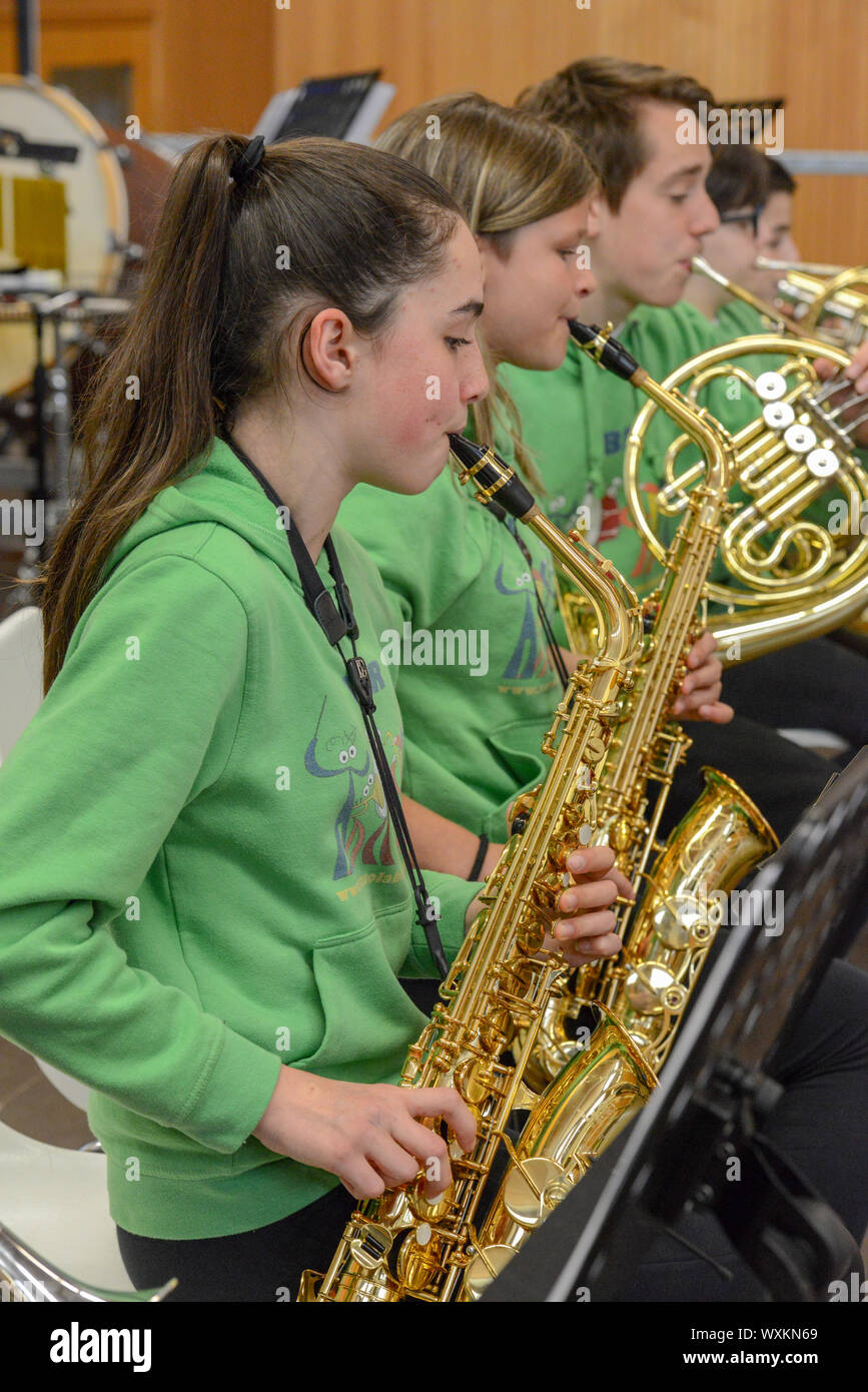 Lugano, Suisse - 13 mai 2019 : concert donné par des jeunes à Montagnola sur Suisse Banque D'Images