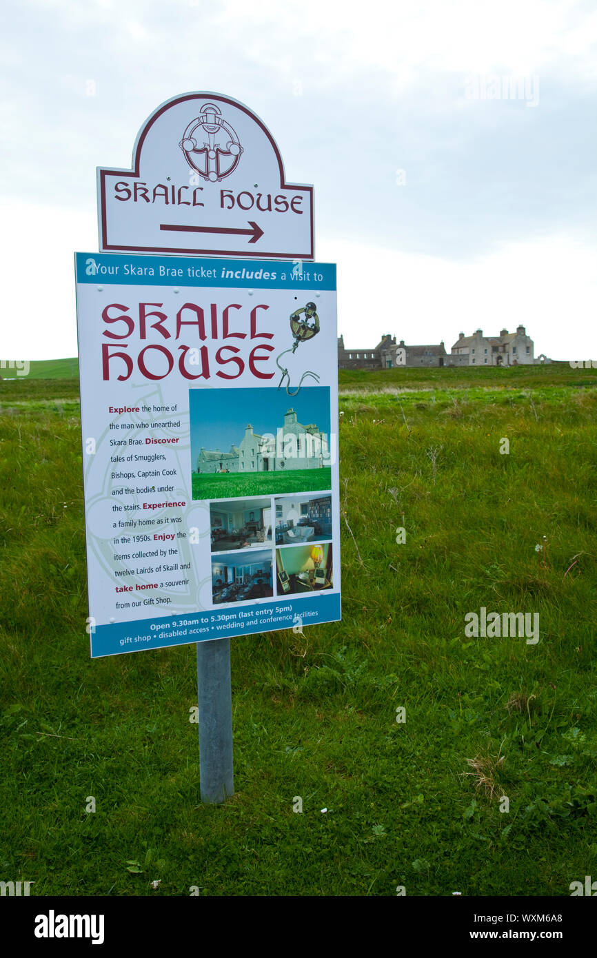 Mansión Skaill House junto al Poblado Neolitico Skara Brae, continentale. Islas Orkney. Escocia.UK Banque D'Images