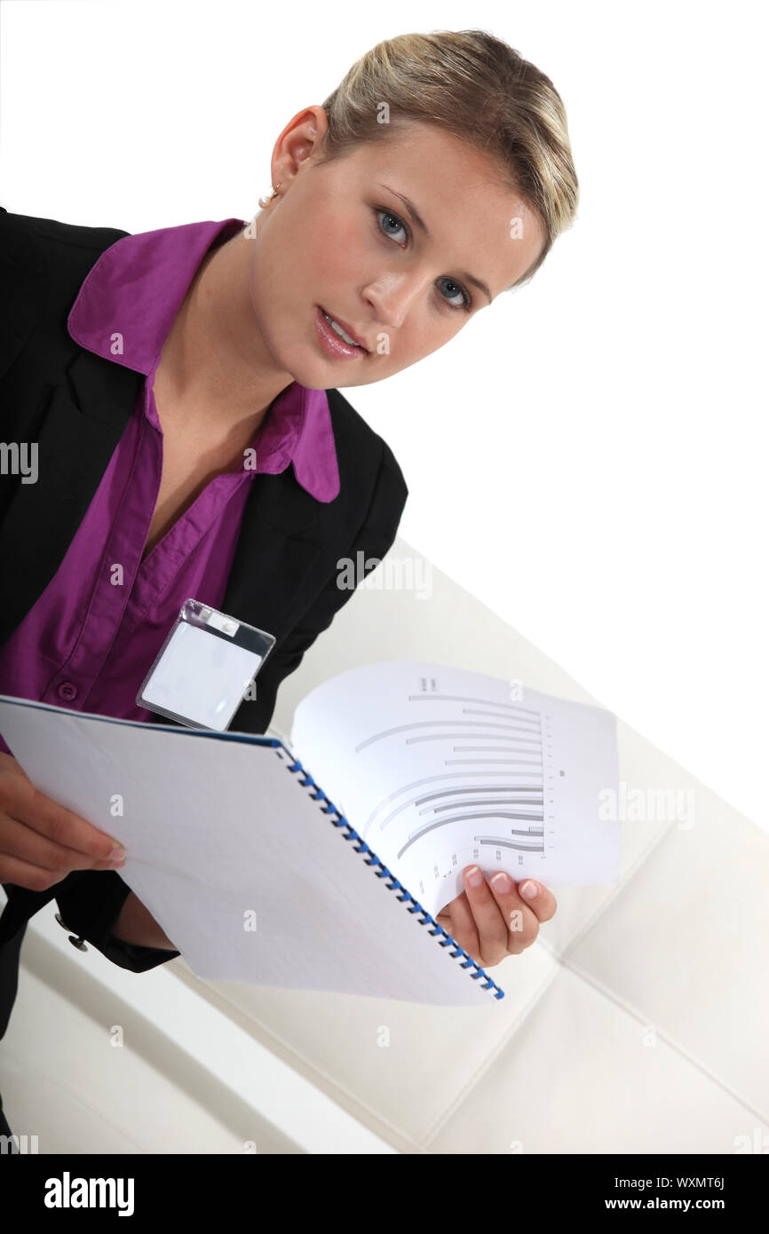 Portrait badge de visiteur Banque D'Images