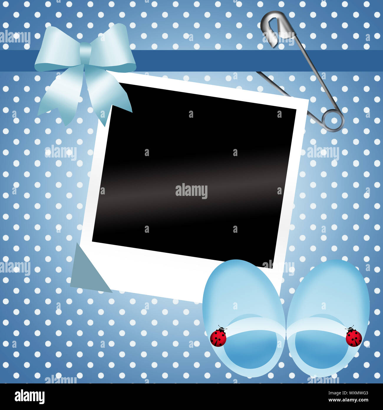 Carte annonce l'arrivée de bébé Banque D'Images