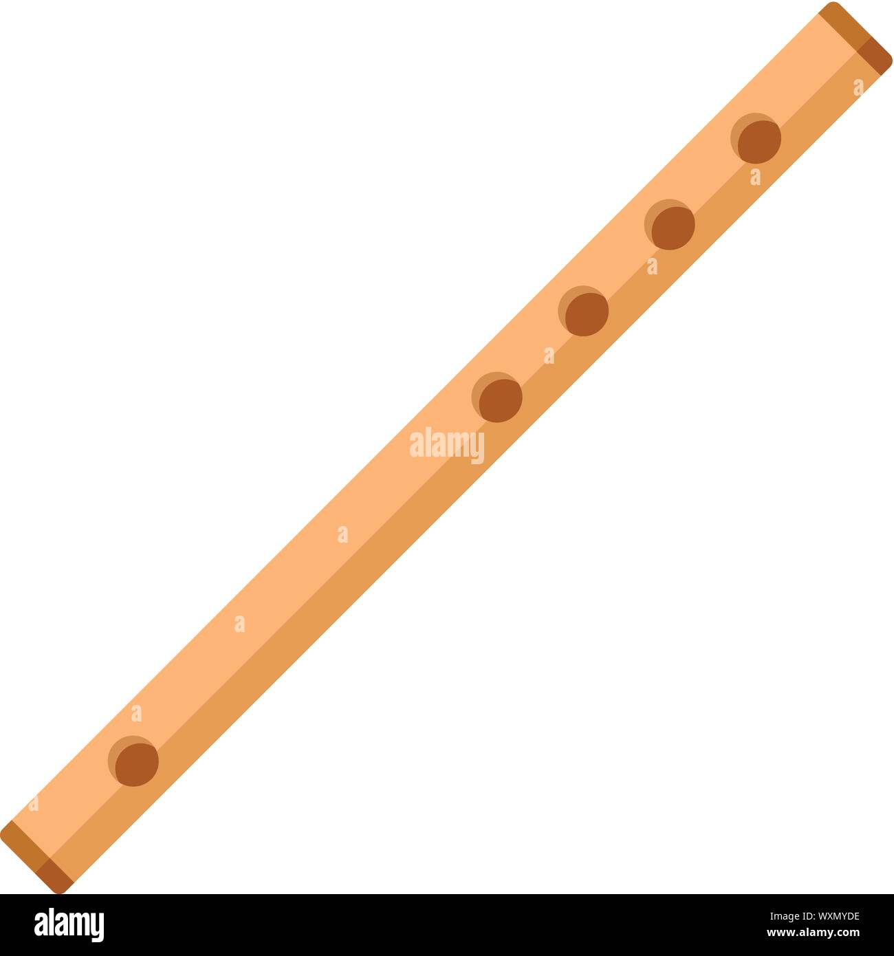 Flûte en bois. Télévision illustration de flûte en bois icône vecteur pour la conception web Illustration de Vecteur