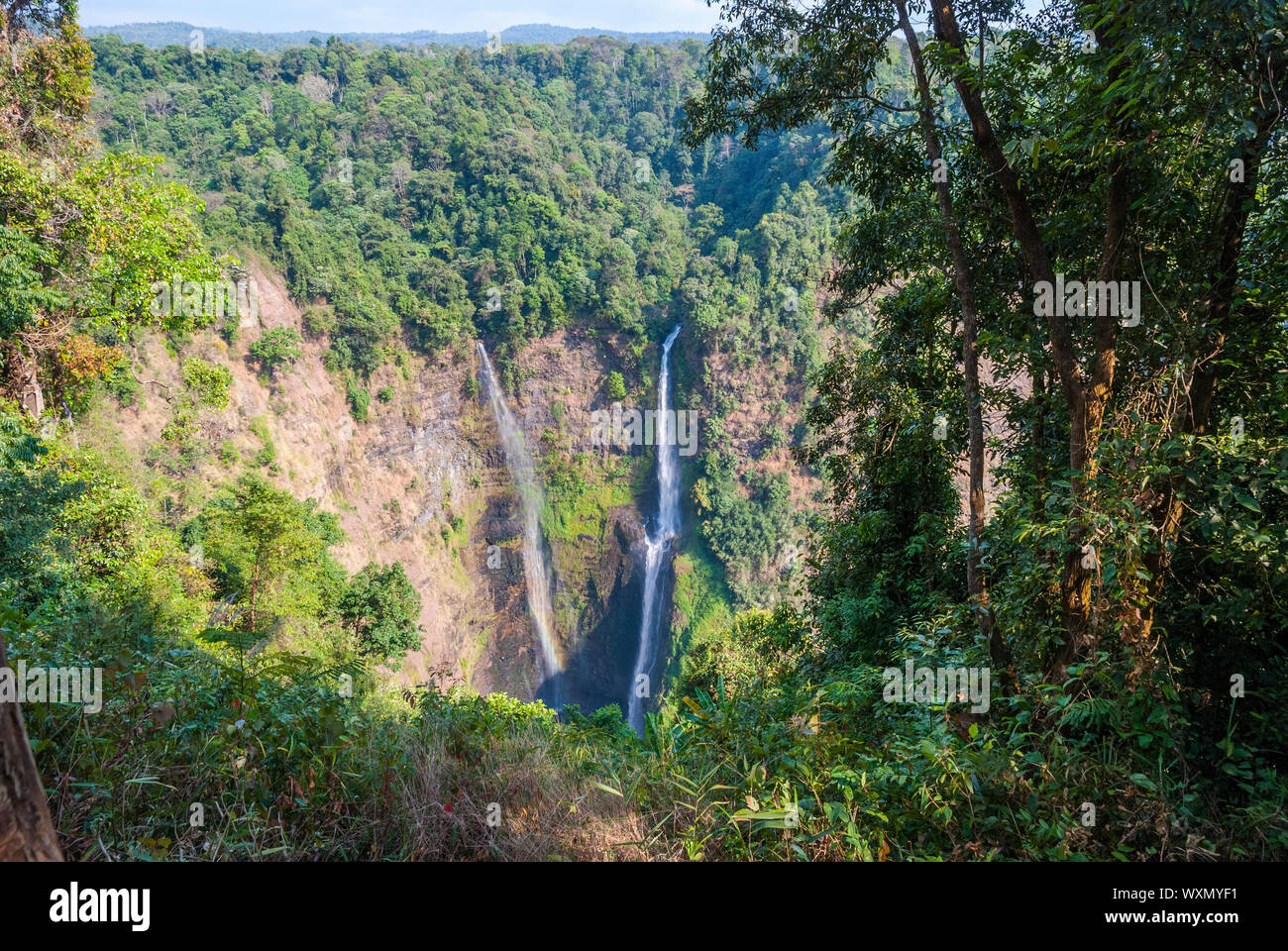 Superbe cascade de Tad Fane, ci-dessus, le Laos Paksong Banque D'Images
